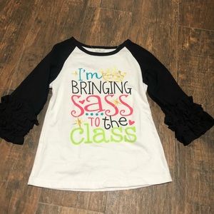 Ruffle sleeve raglan - sass to the class